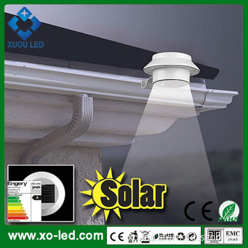 Waterproof Outdoor Solar Powered 3X F10 LED Light Fence Gutter Garden Lights Cool White/Warm White Roof Wall Lamp